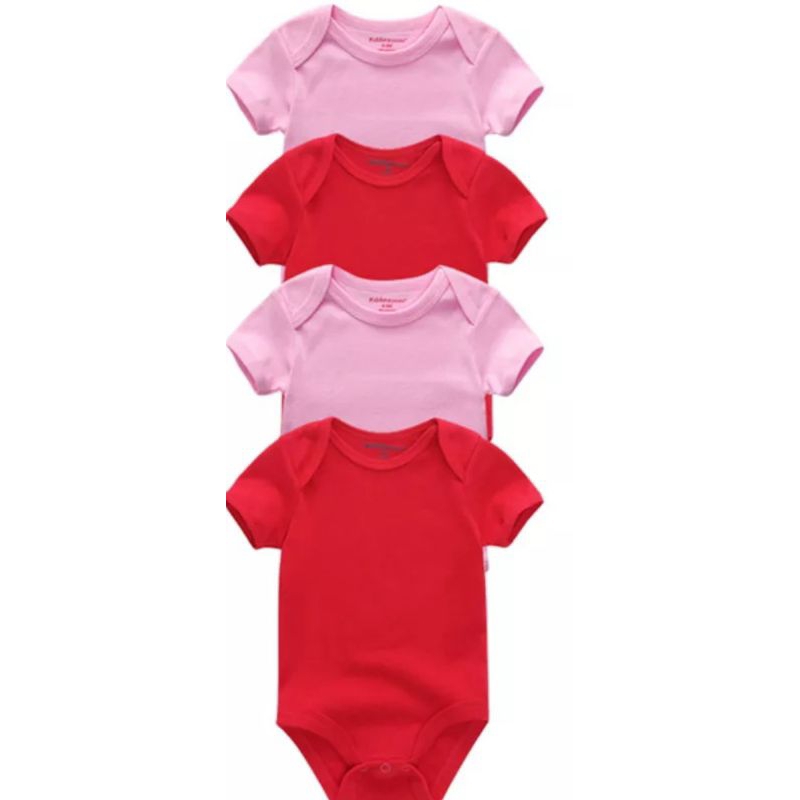 Kit 4 Peças Body Manga Longa Liso 100% Algodão Menino