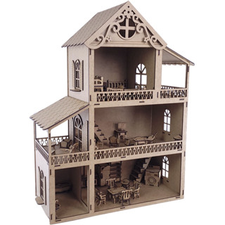 Casinha Boneca Promoção Para Diversão 37 Cm Madeira Em Mdf