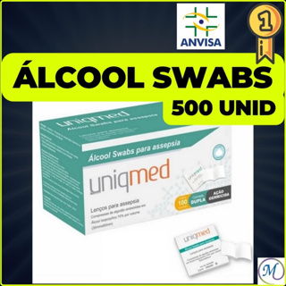 Álcool em Sachê 70% Swab - 500 Unidades - Uniqmed em Oferta na Shopee