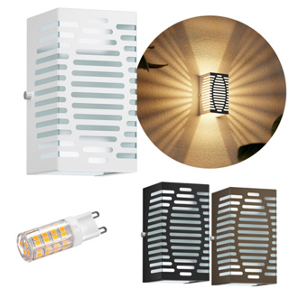 2x Arandelas de Parede Externa 13 Frisos +2x Lâmpada LED 5w Bivolt G9 MF180 em Oferta na Shopee