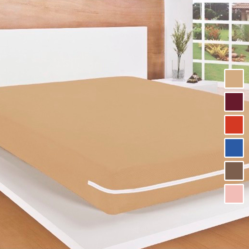 Capa Para Colchão Casal Queen Malha Gel Com Zíper Lateral Cores Variadas 40 Cm em Oferta na Shopee
