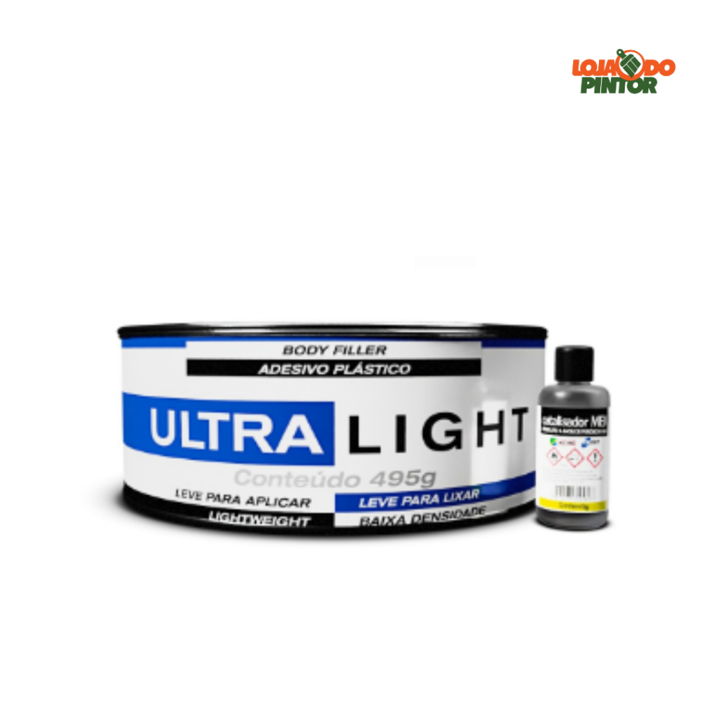 Massa Plástica Ultra Light 495g Adesivo Plástico Maxi Rubber