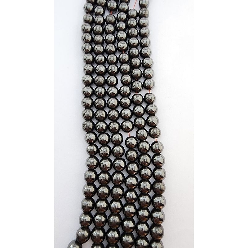 fio de pedras hematita magnética bola 8mm com aproximadamente 58unidades