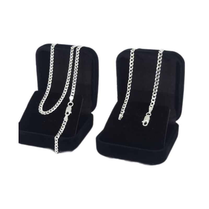 corrente cordão kit conjunto Grumet 70cm 3mm prata 925 legítima + pulseira Top