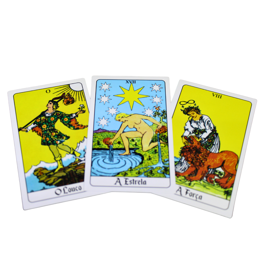 Tradicional Tarô de Waite Com 78 Cartas Plastificadas E Manual Com Saquinho Vermelho