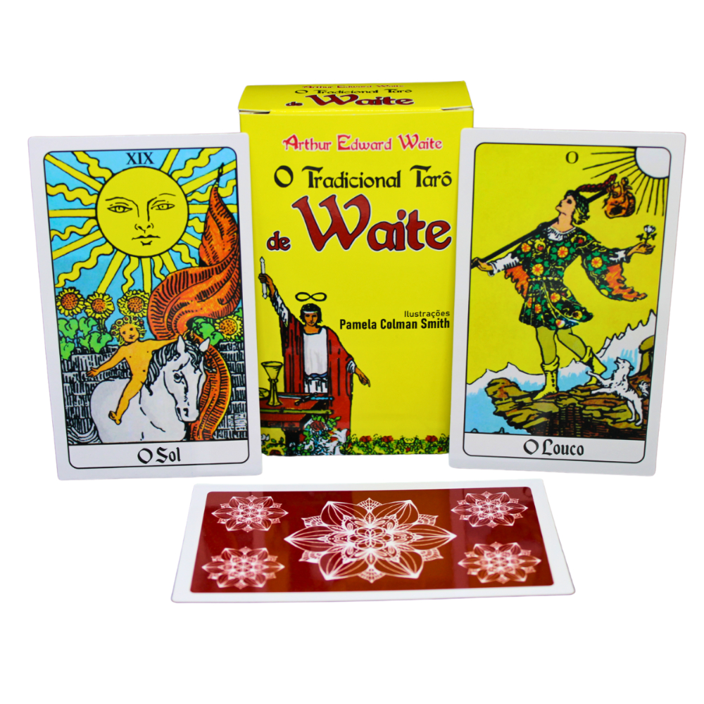 Tarô de Waite Tradicional Com Livro e Manual Com 78 Cartas Plastificadas