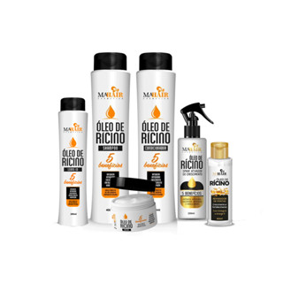Kit Capilar Antiqueda e Hidratação Óleo de Rícino Mahair com 4 Produtos