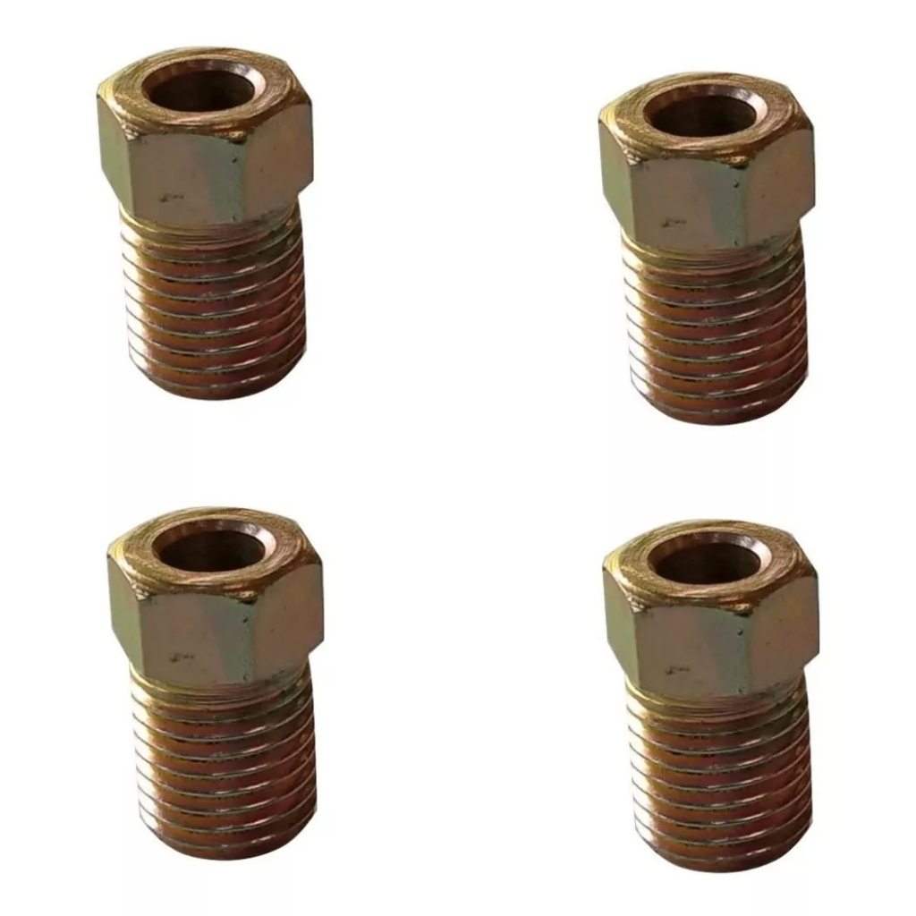 Kit Porca Conexão Freio Jeep Rural F75 Tubo 3/16 Rosc 3/8x24