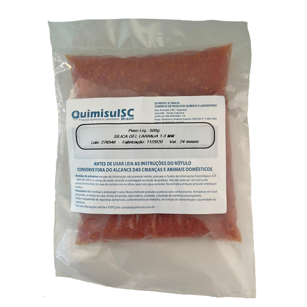 Sílica gel Laranja 1 a 3 mm 1 kg - Atóxica