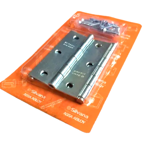 Dobradiça em Aço Carbono Zincado para portas e janelas  3.1/2'' com 3 peças + Kit Parafusos - Encartelado