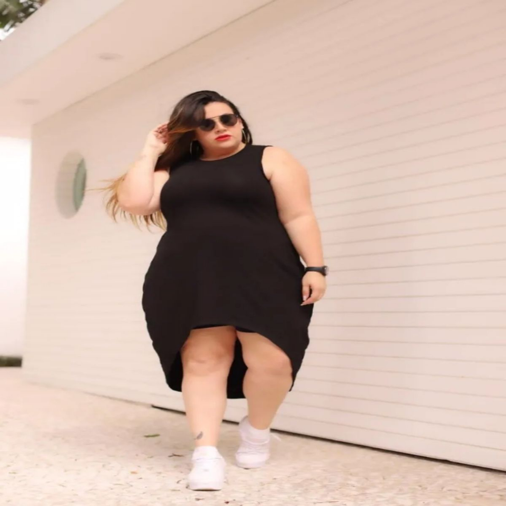 Vestido Mullet Regata Plus Size Alça Primavera Verão Outono Confortável com Bolso
