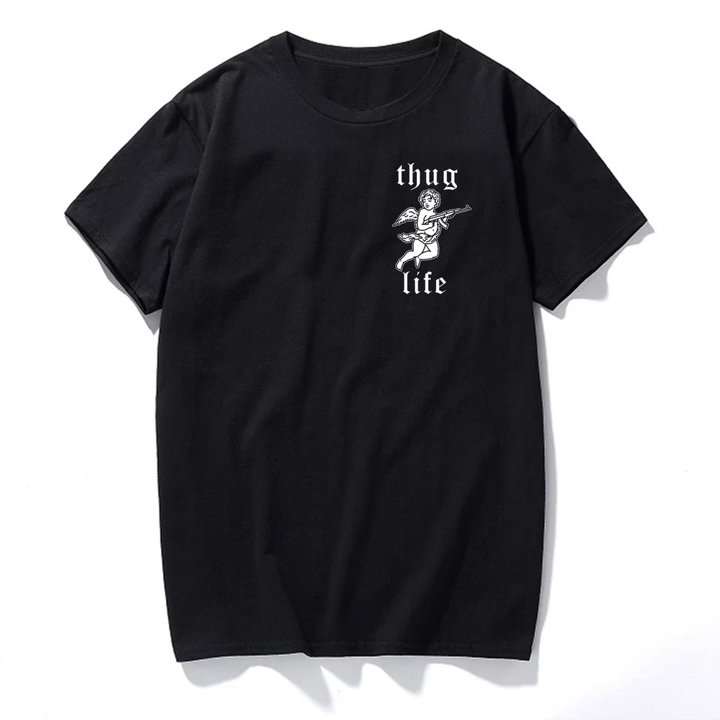 Camiseta Blusa Minimalista Cupido Anjo AK-47 Metralha Thug Life Moda Tumblr Swag 100% Algodão .