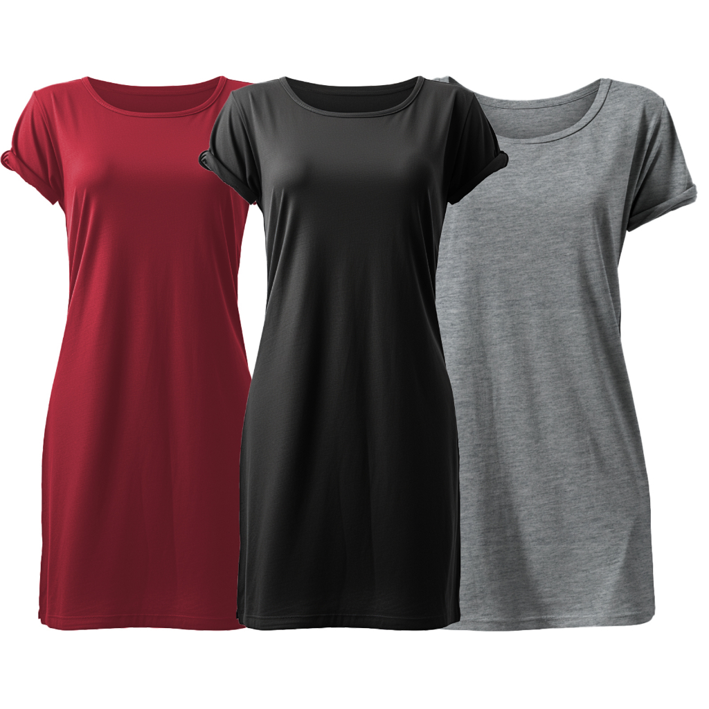 Camisetão Vestido Feminino Camisa Longa Blusão Oversized Viscolycra Envio Imediato