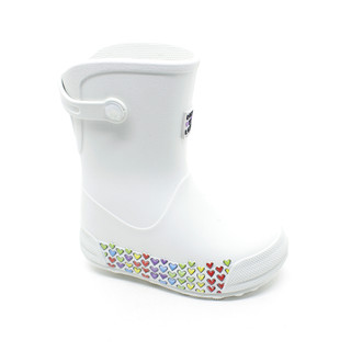 Galocha Bota Infantil Plugt Menina Leve Confortável Coração Coloridos Branco Gelo em Oferta na Shopee