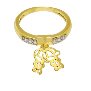 Anel de filhos filhas banhado a ouro 18k pingente de menino menina,anel de zirconia em Oferta na Shopee