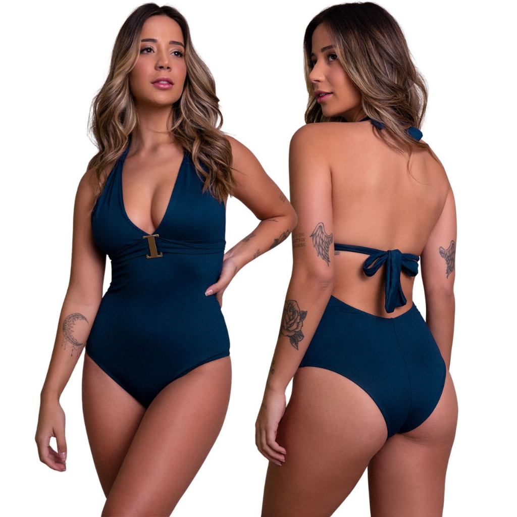 Maiô Body Feminino Sem Bojo Forrado Frente Única Moderno Moda Praia