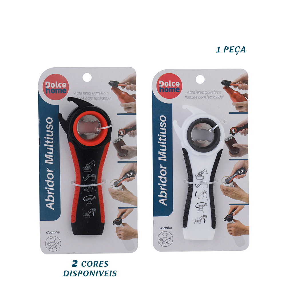 Abridor De Latas Multiuso Preto 1 Peça - Dolce Home