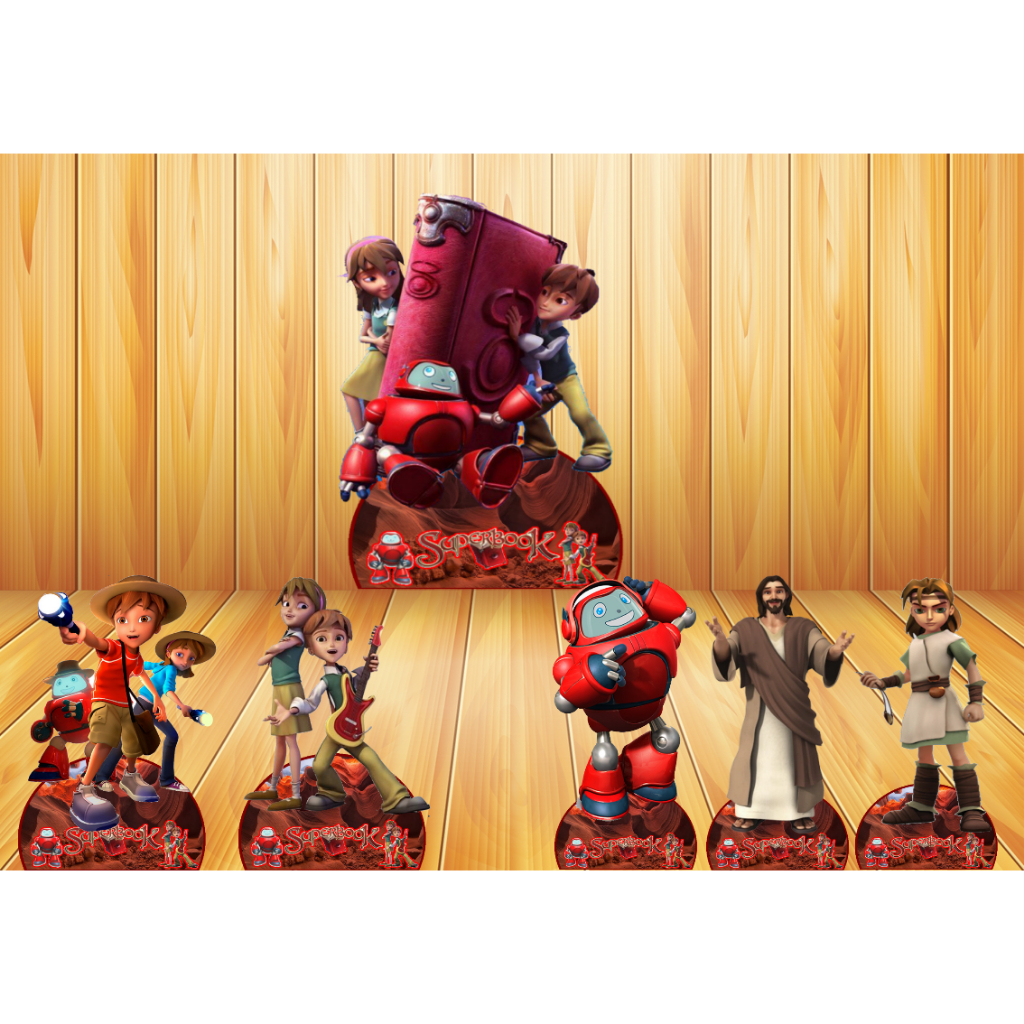 DECORAÇÃO SUPERBOOK KIT COM 1 DISPLAY DE 30 CM E 5 DE 20 CM