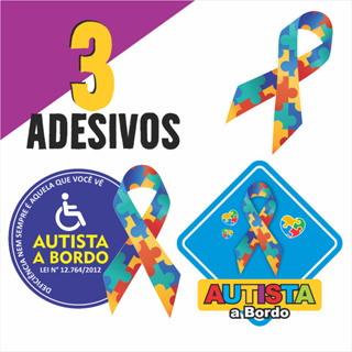 3 Adesivos autista a bordo, Lei e Simbolo adesivo sticker (MOD. 01) em Oferta na Shopee