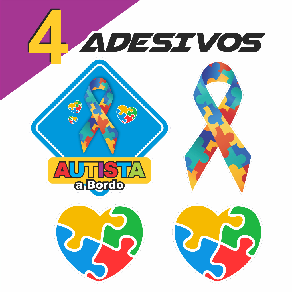 4 Adesivos Autista adesivo sticker (MOD. 03) em Oferta na Shopee