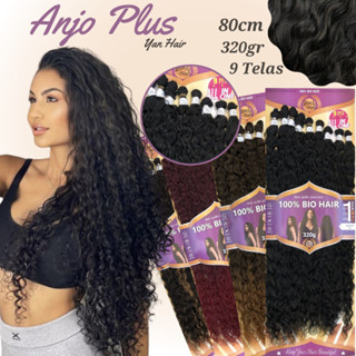 Cabelo Fibra 100% Orgânica Cacheado Anjo Plus 80cm 9 Telas