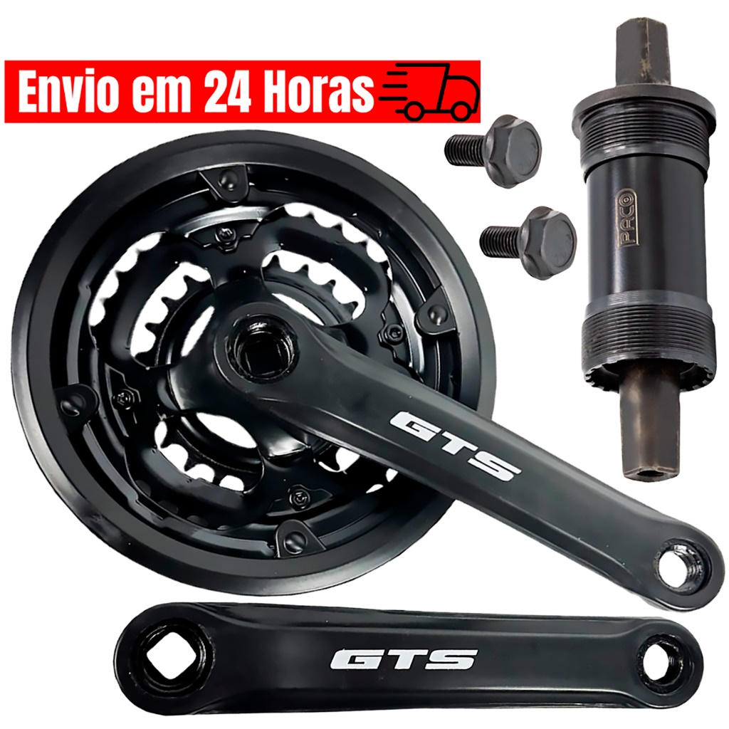 Pedivela Reduzido Eixo Central Com Rolamento 122mm Para MTB Bike Com Protetor de Corrente