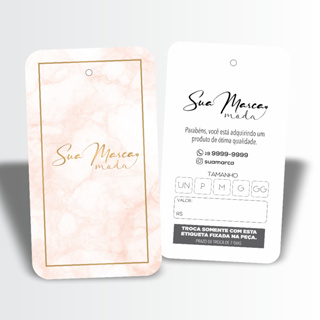 500 Tags Personalizadas - cantos arredondados - Para Roupas e Brindes em Oferta na Shopee