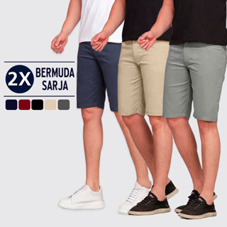 Kit 2 Bermuda Social Premium Masculina Algodão Sarja Short