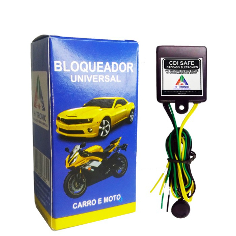 Bloqueador Veicular Automotivo Antifurto Corta Corrente Carro Moto 12V