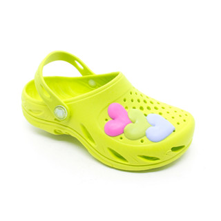 Babuche Sandália Papete Chinelo Infantil Plugt Menina Coração Verde Neon Rosa Azul