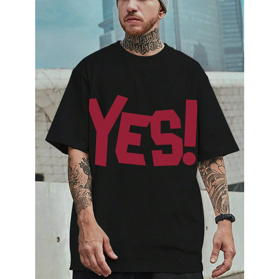 Camiseta Yes Pink Sim Streetwear Skatista Ombro Caido Masculino Style