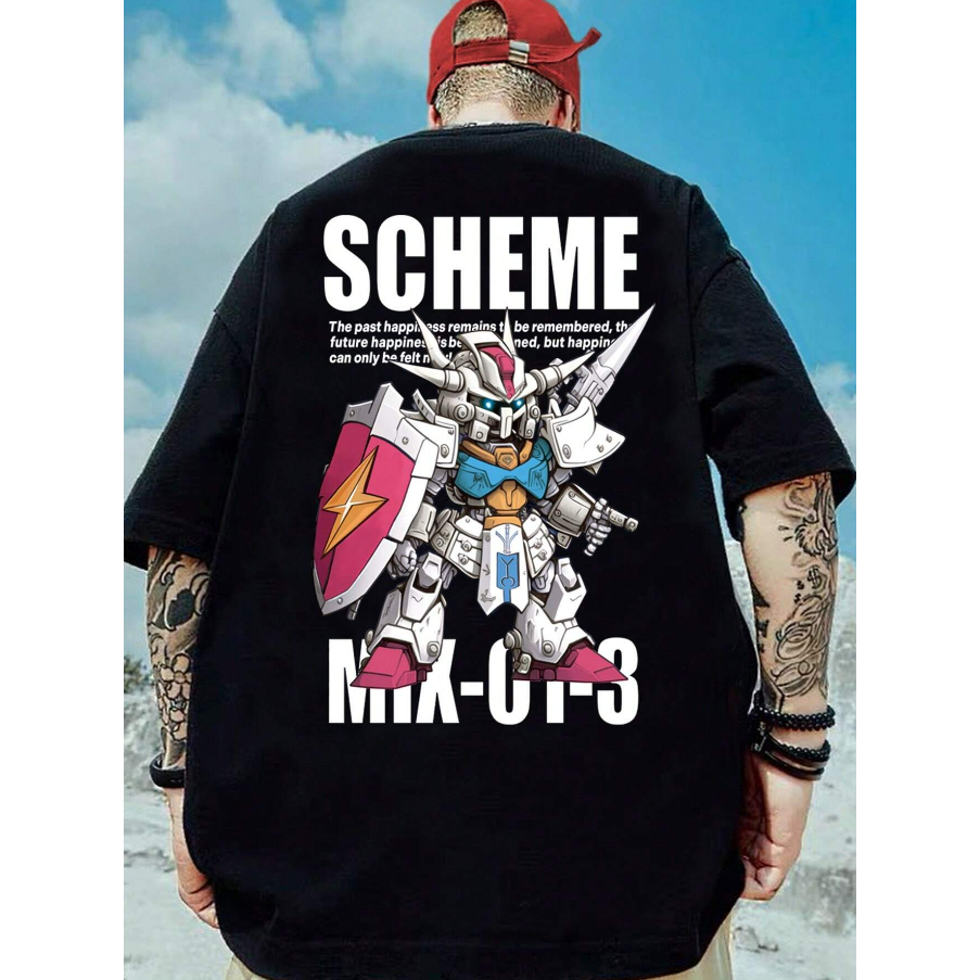 Camiseta Megazord Aesthetic Skatista Larga Bordado Transformes Top Gun Maquina Guerra Estampa Scheme
