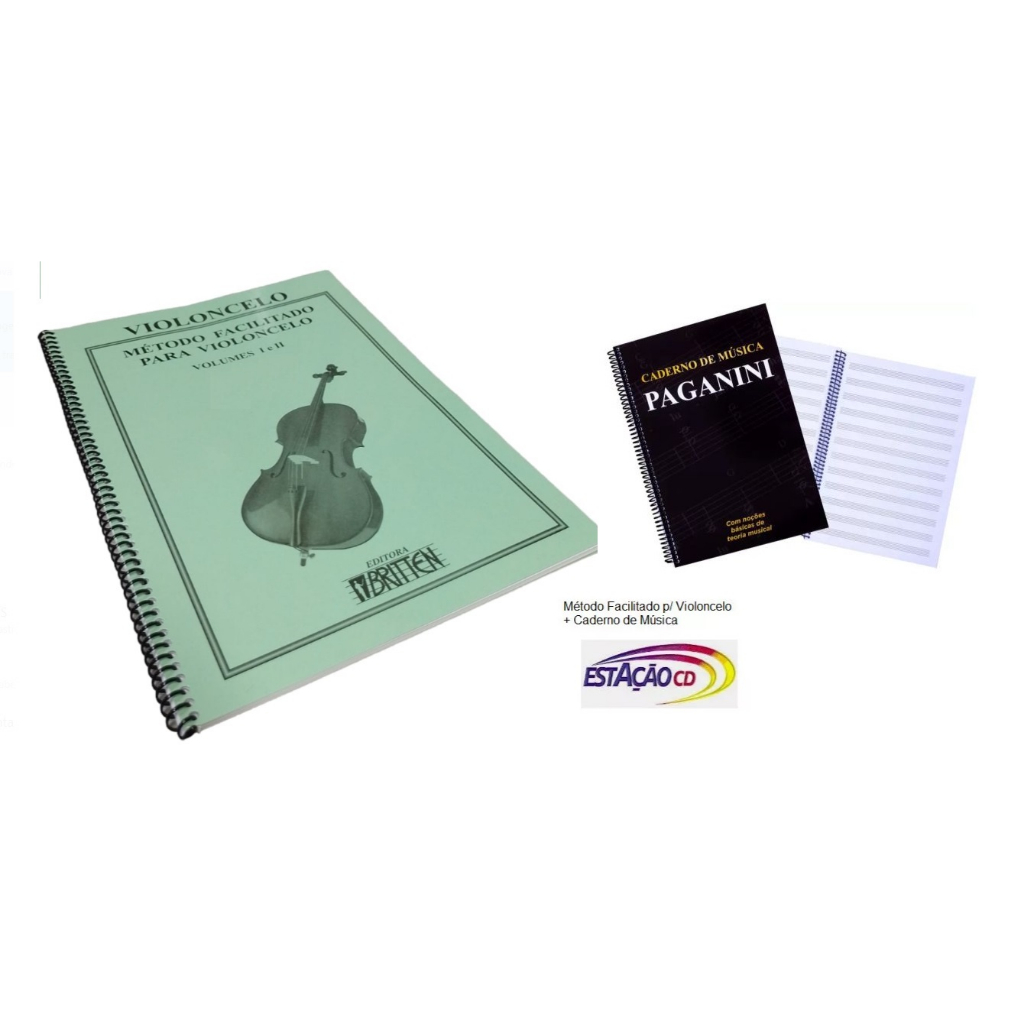 Metodo Facilitado p/ Violoncelo  Vol.1e2 + Caderno de Musica