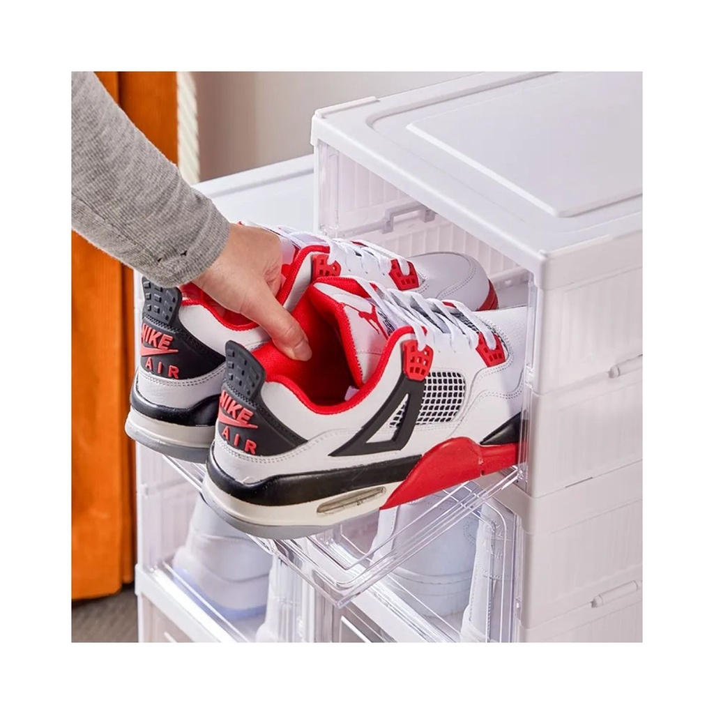 sapateira sneakers Caixa De Sapato Dobrável 3 e  6 Andares Sapateira Transparente Armário Simples De Plástico Expositor Calçados