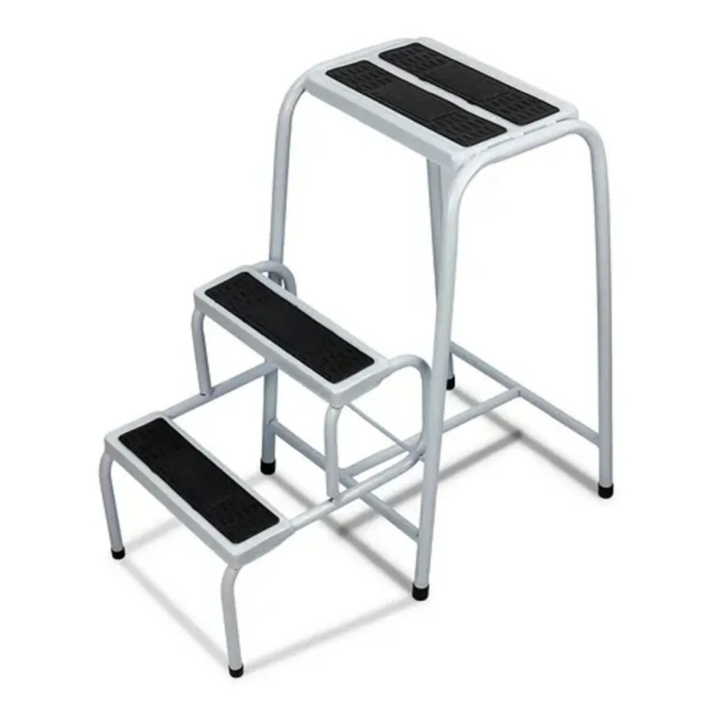 Banqueta Escada Dobrável Reforçada com 3 Degraus Antiderrapantes Forte e Útil