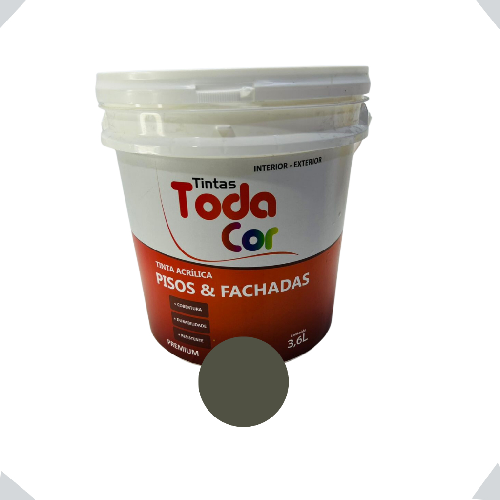 Tinta Acrílica Premium Pisos E Fachadas Todacor Original 3.6 L Cor Cinza Chumbo