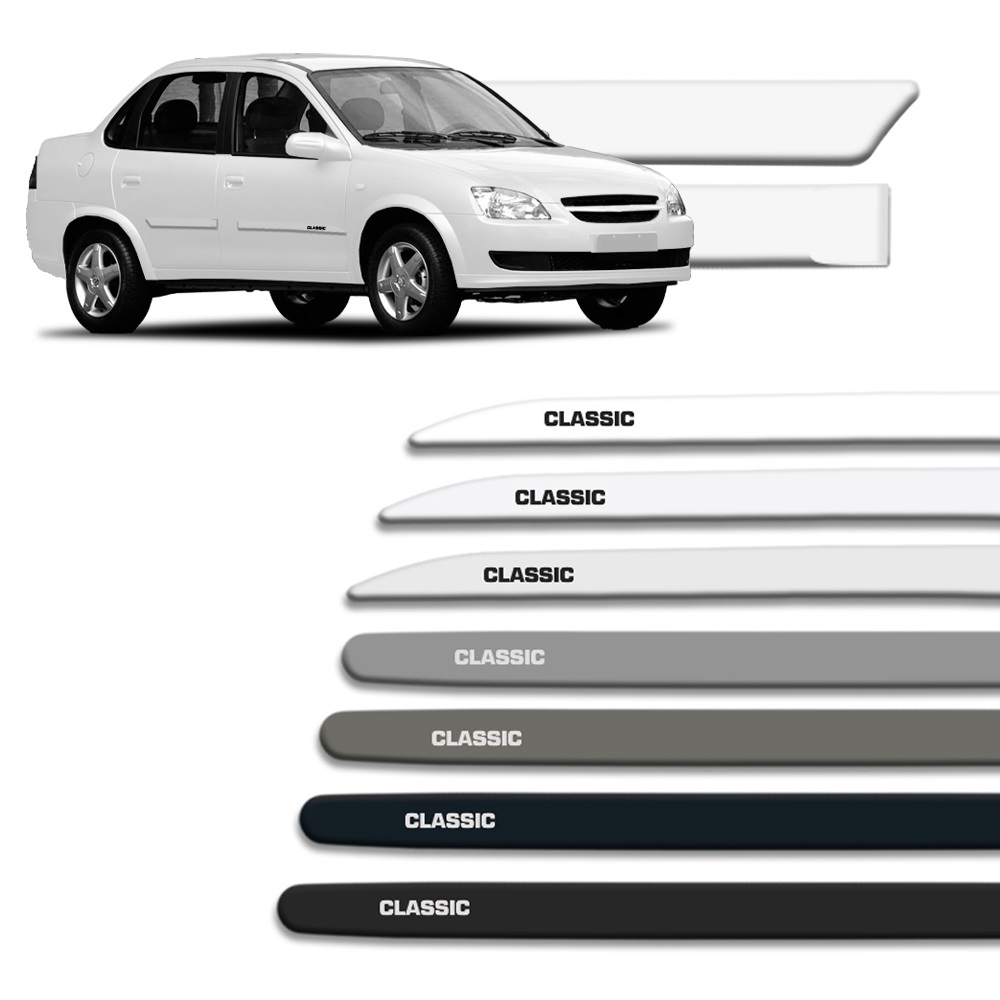 Jogo Friso Lateral Corsa Classic 2003 a 2016 Facão Redondo Acessorio Carro