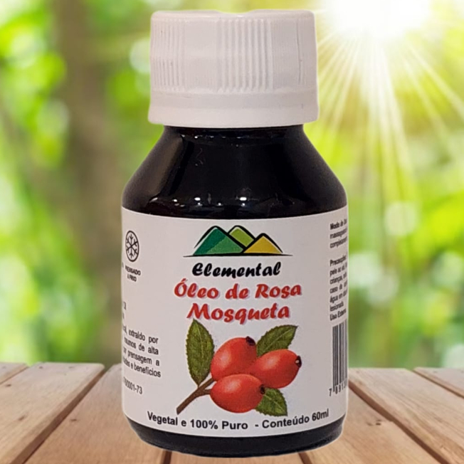 Óleo de Rosa Mosqueta puro 60ml (clareador de manchas/rugas/estrias/hidratante/previne estrias na gravidez)