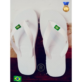 CHINELO TRADICIONAL TOP BRANCO BANDEIRINHA BRASIL