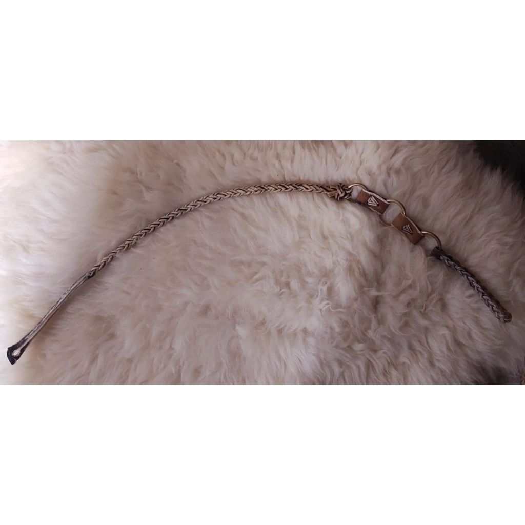 chicote De Couro Crú  3 Argolas 1 Trança para adestramento de cavalos Envio Imediato