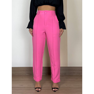 AS1188Calça Feminina/Alfaiataria/Cintura Alta/Lisa/Reta/Sofisticada/Chique/addmoda
