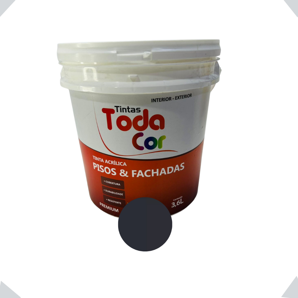 Tinta Acrílica Premium Pisos E Fachadas Todacor Original 3.6 L Cor Preto