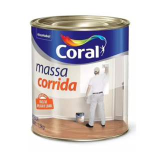 Massa Corrida Coral 1,5kg Pva Fácil Aplicação Branca em Oferta na Shopee