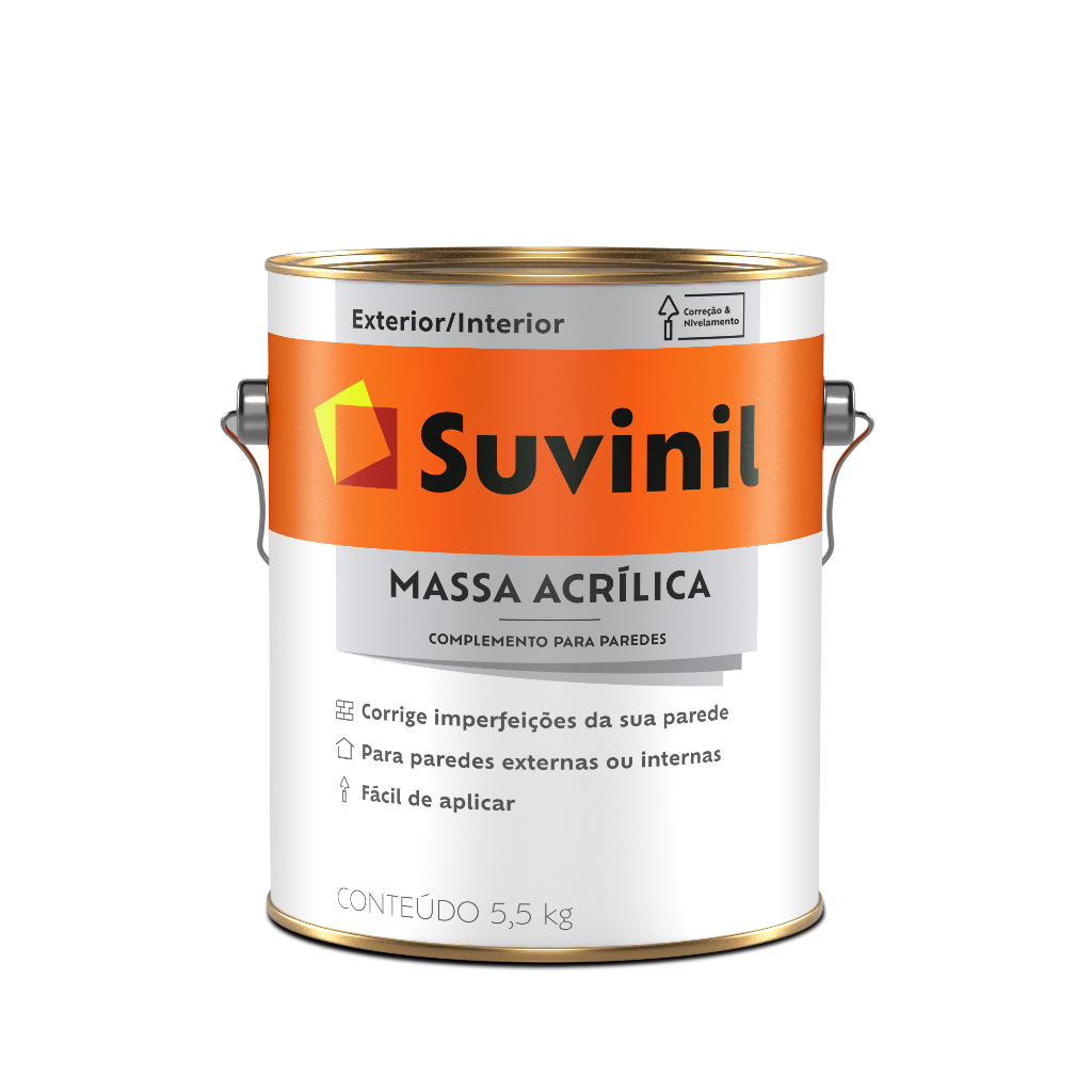 Massa Acrílica 5,5kg Paredes Externas e Internas Suvinil em Oferta na Shopee