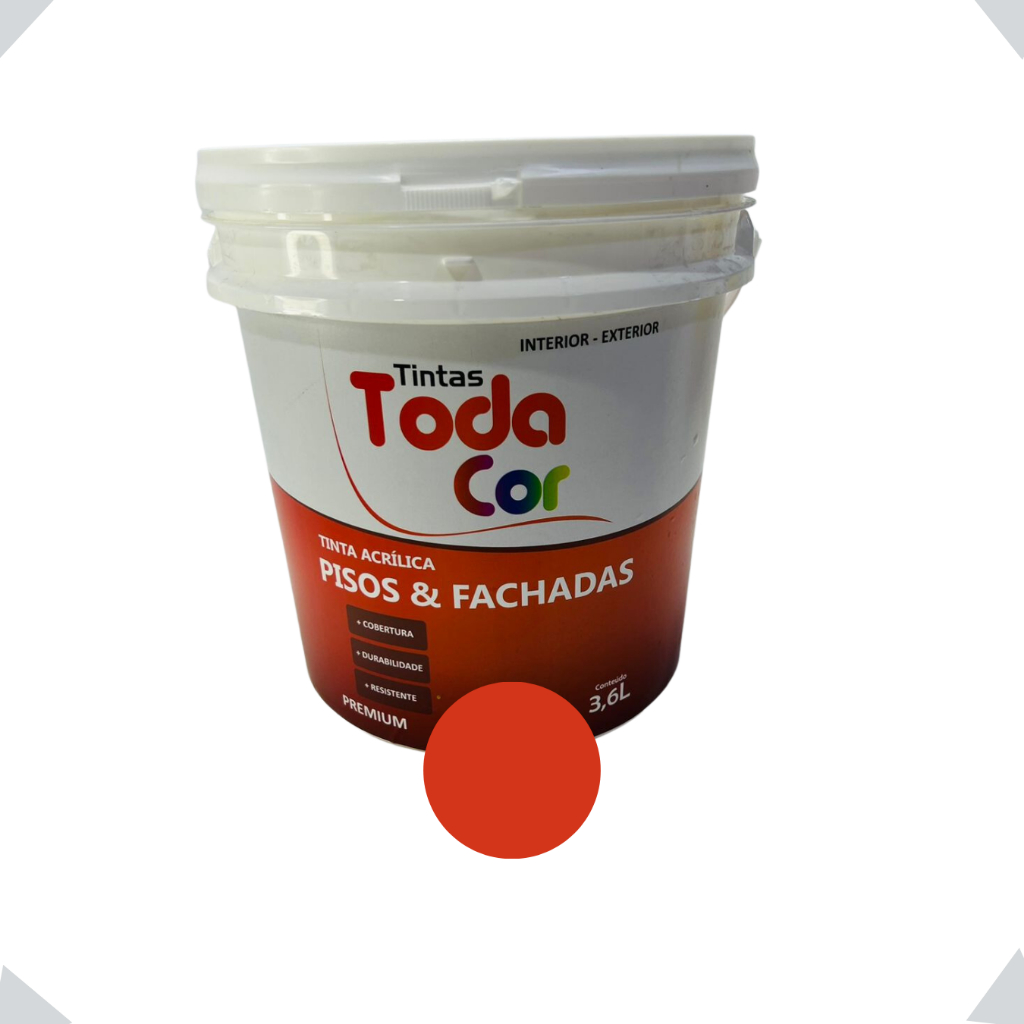 Tinta Acrílica Premium Pisos E Fachadas Todacor Original 3.6 L Cor Vermelho Segurança