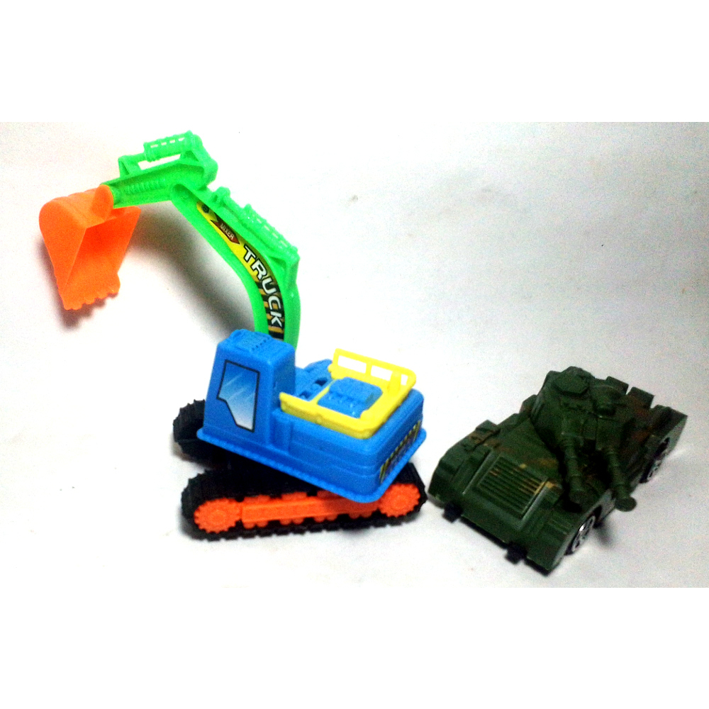 Carrinhos de Brinquedo Trator Escavadeira Tanque de Guerra Fricção Plástico