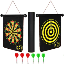 Jogo De Dardos Profissional Magnético com Alvo Dupla Face Dobrável 41x48 6 Dardos Dardo