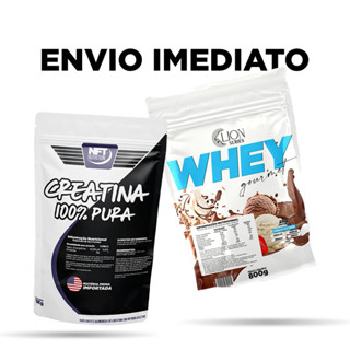 KIT FITNESS CREATINA MONOHIDRATADA 1KG + WHEY PROTEIN CHOCOLATE 800G