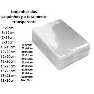 kit 100/50pçs saco cristal plástico poli transparente pp tipo celofane varias medidas bopp em Oferta na Shopee