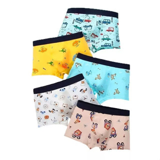 kit 5 Cueca Infantil Box Shortinho Menino 100% Algodão Cotton Confortável Cuecas Criança Boxer Estampas Sortidas